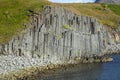 Beautiful stone walls on the coast of Olafsfjordur in Iceland