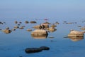 Beautiful stones and fishermans in the bay of