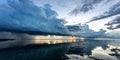 Beautiful storm clouds reflection for sea Royalty Free Stock Photo