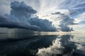 Beautiful storm clouds reflection for sea Royalty Free Stock Photo