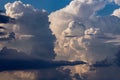 Beautiful stormy cumulus clouds in the sky, background