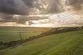 Beautiful stormy landscape over contryside