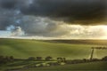 Beautiful stormy landscape over countryside