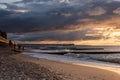 beautiful stormy sky on the baltic sea, sunset. Zelenogradsk, Kaliningrad region Royalty Free Stock Photo