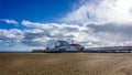 Beautiful stormy sky over Great Yarmouth Pier in Great Yarmouth, Norfolk, UK