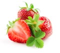 Beautiful strawberries isolated on white Royalty Free Stock Photo