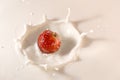 Beautiful strawberry splash Royalty Free Stock Photo