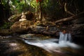Beautiful stream small waterfall in Wat Palad, Chiang Mai, thail