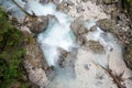 Beautiful stream of water flowing over rocks
