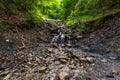 Beautiful streams and small waterfalls on the Eibsee Royalty Free Stock Photo