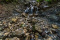 Beautiful streams and small waterfalls on the Eibsee Royalty Free Stock Photo