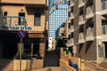 Beautiful street apartment buildings, city of Tel Aviv Israel Royalty Free Stock Photo