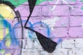 Beautiful street art graffiti. Abstract creative drawing fashion colors on the walls of the city. Urban Contemporary Culture . Royalty Free Stock Photo