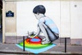 Beautiful street-art painting in Paris, France