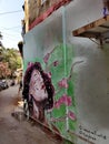 Beautiful street art Ranwar village Bandra Mumbai. Royalty Free Stock Photo