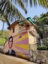 Beautiful street art of Rishi Kapoor in Bandra Mumbai