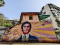 Beautiful street art of Rishi Kapoor in Bandra Mumbai