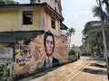 Beautiful street art of Rishi Kapoor in Bandra Mumbai