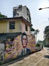 Beautiful street art of Rishi Kapoor in Bandra Mumbai