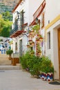 Beautiful street in Barrio Santa Cruz in Alicante, Costa Blanca, Spain