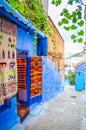 Beautiful street of blue medina in city Chefchaouen,  Morocco, Africa Royalty Free Stock Photo
