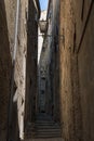 Beautiful street of captivating medieval town of Cortona in Tuscany, Italy. Royalty Free Stock Photo