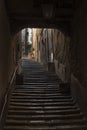 Beautiful street of captivating medieval town of Cortona in Tuscany, Italy. Royalty Free Stock Photo