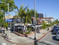 Beautiful street corner in Brentwood Los Angeles - LOS ANGELES - CALIFORNIA - APRIL 20, 2017