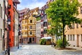 Half timbered buildings in the picturesque Old Town of Nuremberg, Germany Royalty Free Stock Photo