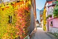 Beautiful street in Hallstatt village, Austria Royalty Free Stock Photo