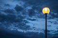 Beautiful street lamp of the famous planks in Deauville Royalty Free Stock Photo