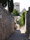 Beautiful street near the Cathedral of St. Francis of Assisi. Italy, August 2012