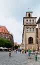 Beautiful street of Nuremberg in summer day.