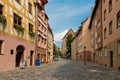 Beautiful street of Nuremberg in summer day.