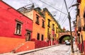 Beautiful street in San Miguel de Allende in Guanajuato, Mexico Royalty Free Stock Photo