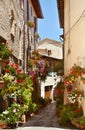 Beautiful street in Spello. Italy