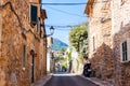 Beautiful street with stone houses in Esporles, Mallorca Royalty Free Stock Photo