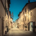 San Quirico D`orcia by night, Tuscany Royalty Free Stock Photo