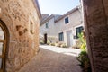 Beautiful street in Valldemossa, famous old mediterranean village of Majorca Spain. Royalty Free Stock Photo