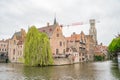 Beautiful street view of the Brugge city