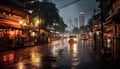 beautiful street view of monsoon season in Bangkok Royalty Free Stock Photo