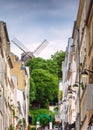 Beautiful street view of Montmarte paris, France during sunny day