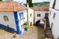 Beautiful street in Ãâbidos with traditional architecture and colors