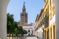 Beautiful streets and attractions of the wonderful city of Seville Royalty Free Stock Photo