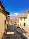 The beautiful streets of Cusco, Peru are made out of cobblestone and are adorned with precious, antique doors