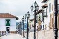 Streets and houses around Bolivar Square in Tunja city