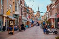 Beautiful streets of the old city. HAGUE, NETHERLANDS Royalty Free Stock Photo