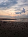 beautiful stretch of beach sand in the morning