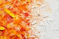 Beautiful strokes of colorful oil paints as background, closeup