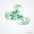Beautiful structure DNA molecules. Line art pattern with connect dot line for concept design. Social media Vector